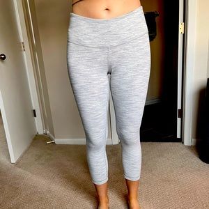 Lululemon High Rise Subtle Stripe Cropped Leggings
